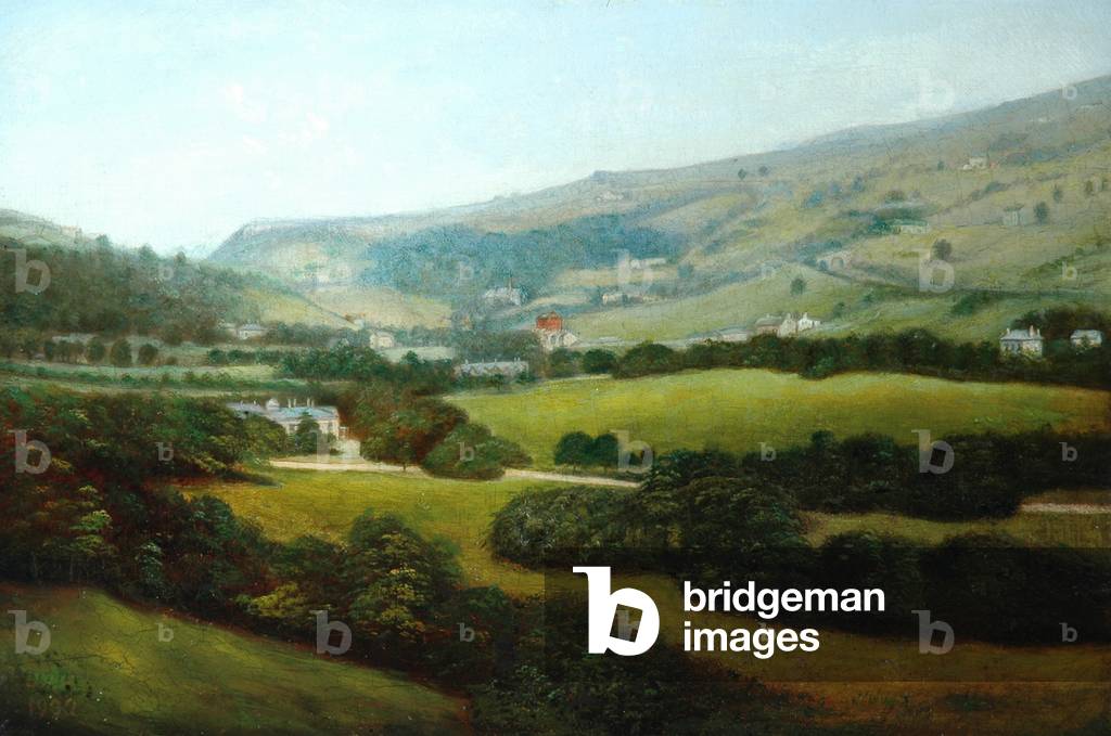 Centro Vale Park e Burnley Valley (olio su tela)