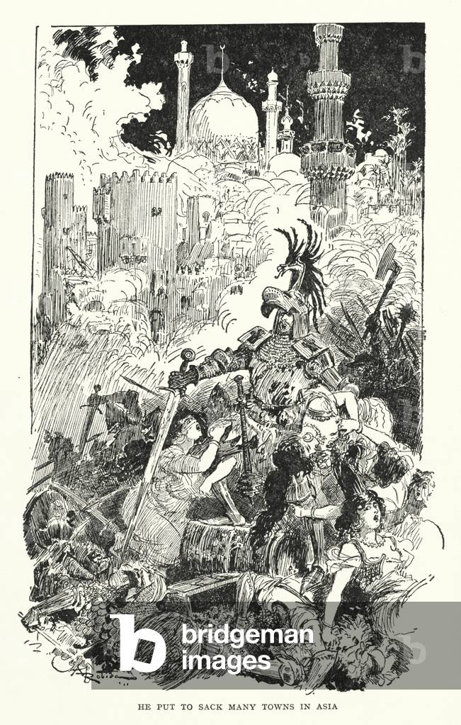 Image of Print depicting Illustration for Balzac’s Contes Drolatiques (litho) 1801 by Albert Robida