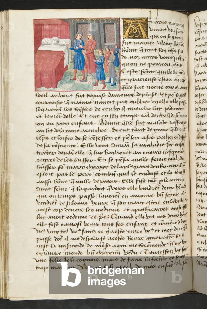 MS Hunter 252 116v Seite von 'Cent Nouvelles Nouvelles, um 1461-62 (vellum)