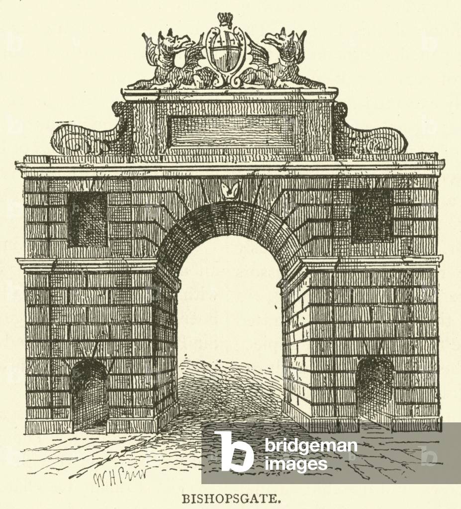 "Bischofstor (Gravur)" von English School, b/w