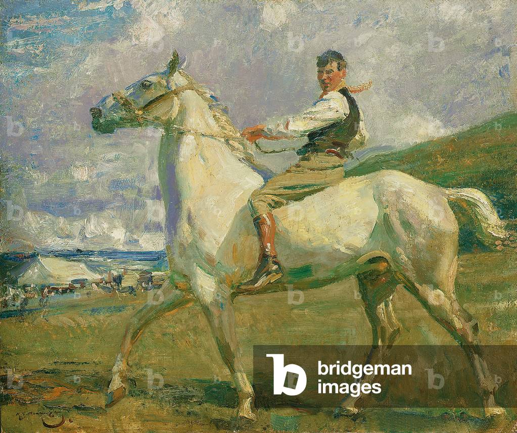 Immagine di Dipinto "il grigio cavallo" 1913 di Alfred Munnings