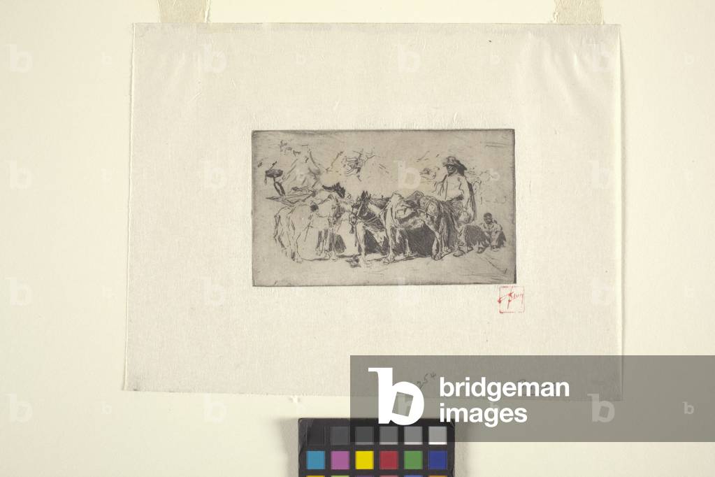Men And Donkeys, Rome (ink)