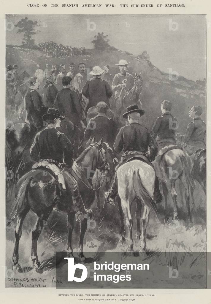 Bild von Druck "Ende des Spanisch-Amerikanischen Krieges" 1898 von Henry Charles Seppings Wright