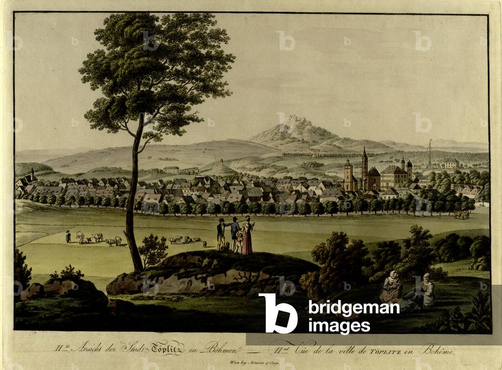 Veduta della città di Teplice in Boemia, 1810
