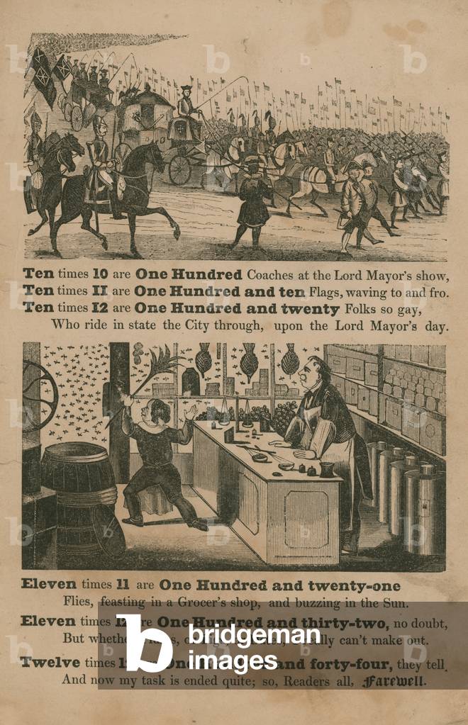 Grandmamma Easy's Merry Multiplication (gravure) par English School, b/w