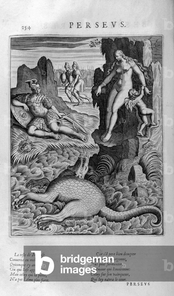 Perseus rescues Andromeda, 1615 (engraving)