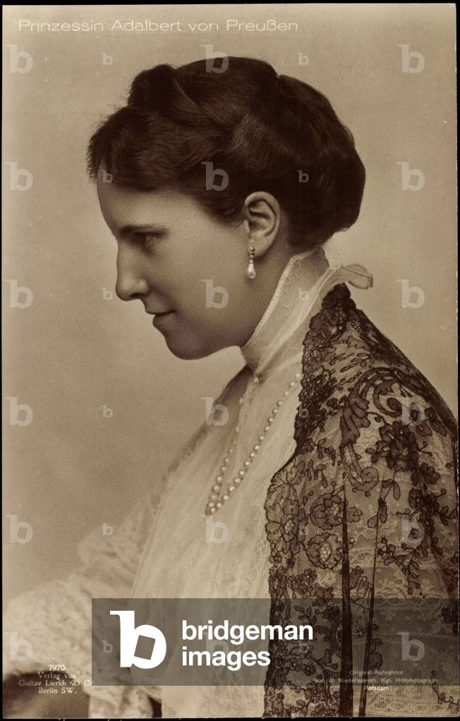 Ak Princess Adalbert di Prussia di profilo, Liersch 7970 (foto b/n)