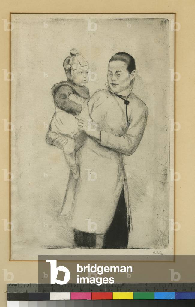 Chinesische Mutter und Kind (Radierung)
