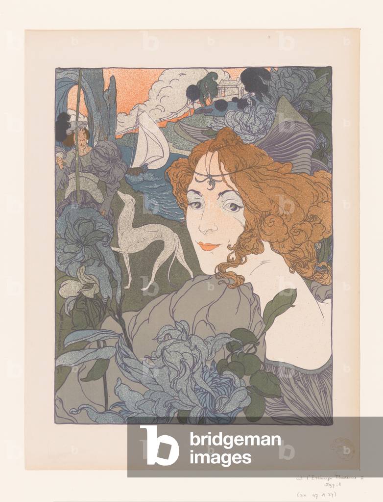 "Donna con un Nobleman e un levriero lungo un fiume" 1897 di Georges de Feure