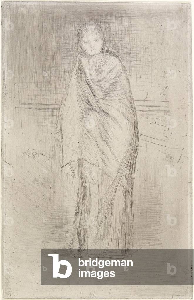 Image of Engraving depicting The Model Resting, 1870 by James Abbott McNeill Whistler, b/w