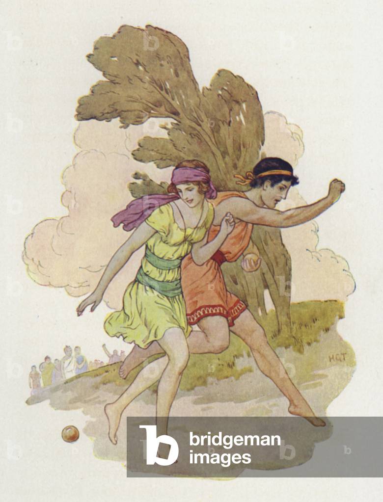 "Atalanta sah es fallen (Farbe Litho)" von Harry George Theaker