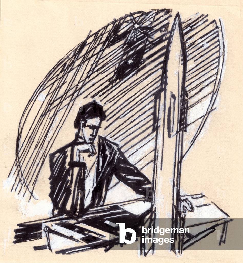 Image of Painting depicting Illustration from "The Storm's Breath" 1967 by Ivan Tsarevich