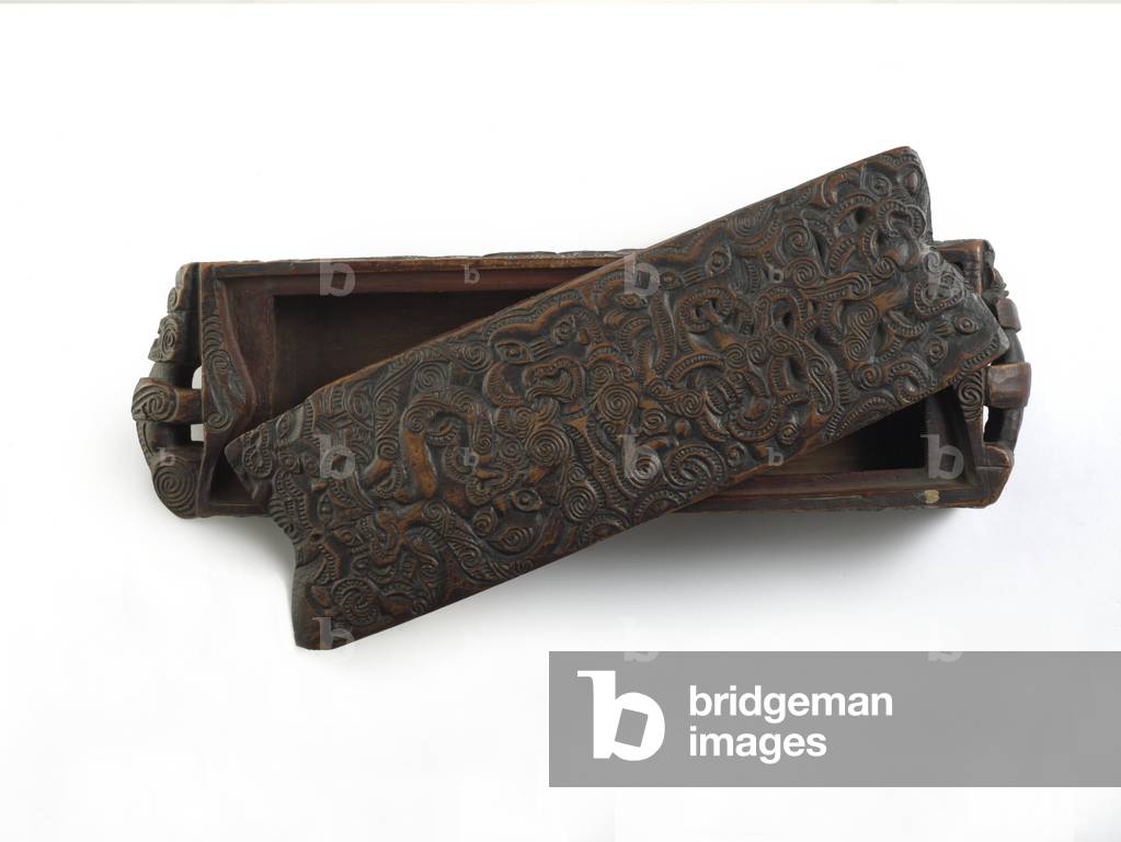 Papahou (treasure box) 1800s by New Zealand Artist