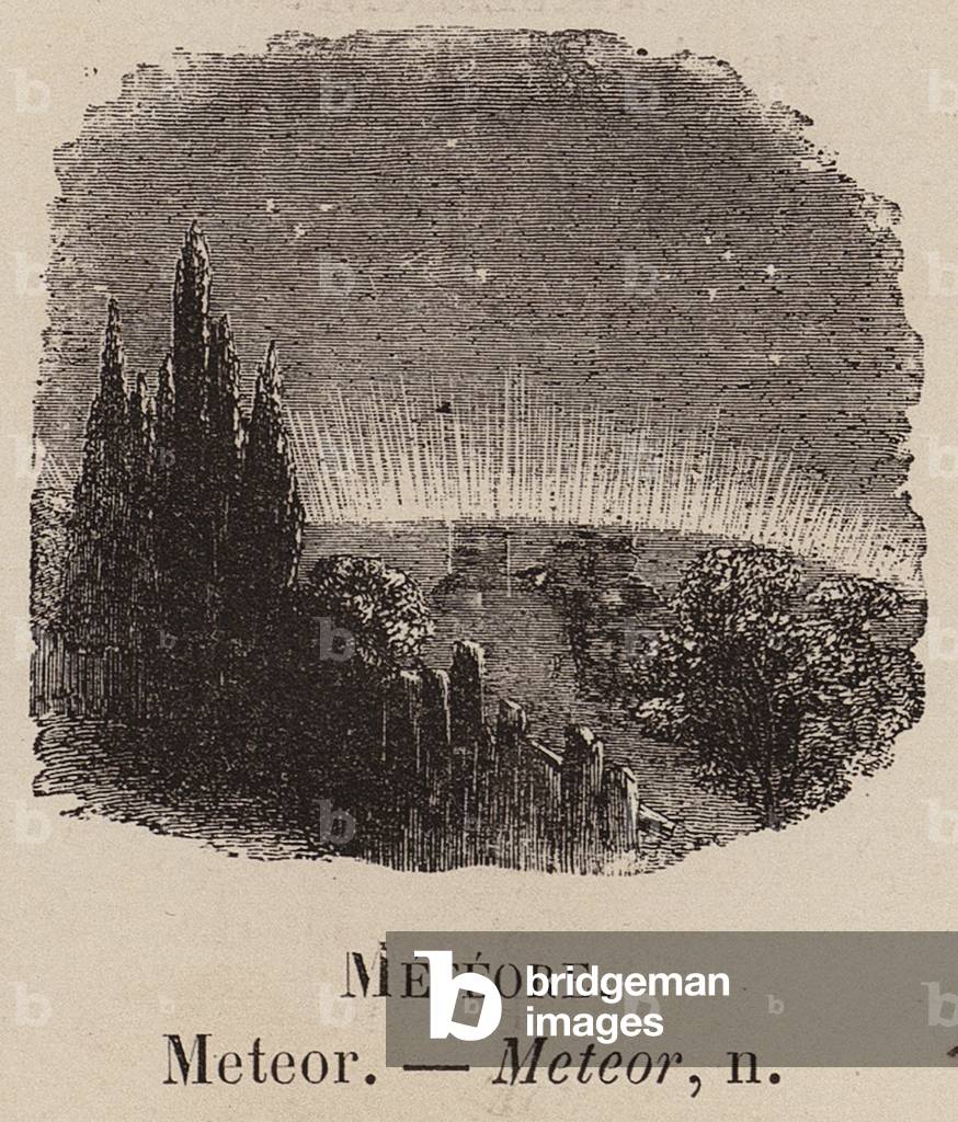 "Le Vocabulaire Illustre: Meteore; Meteor (Gravur)" 1873 von European School