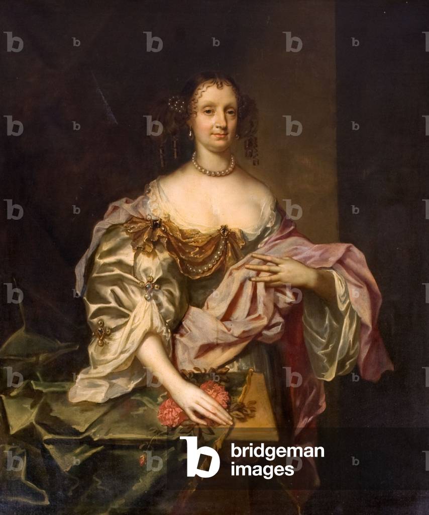 Porträt einer Dame, früher identifiziert als Königin Katharina von Braganza, 17. Jahrhundert (Öl auf Leinwand)