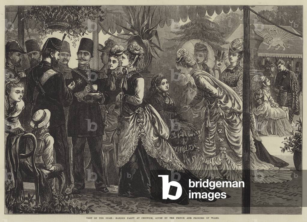 Besuch des Shah, Garden Party in Chiswick, gegeben von der Prinz und Prinzessin von Wales (Gravur)