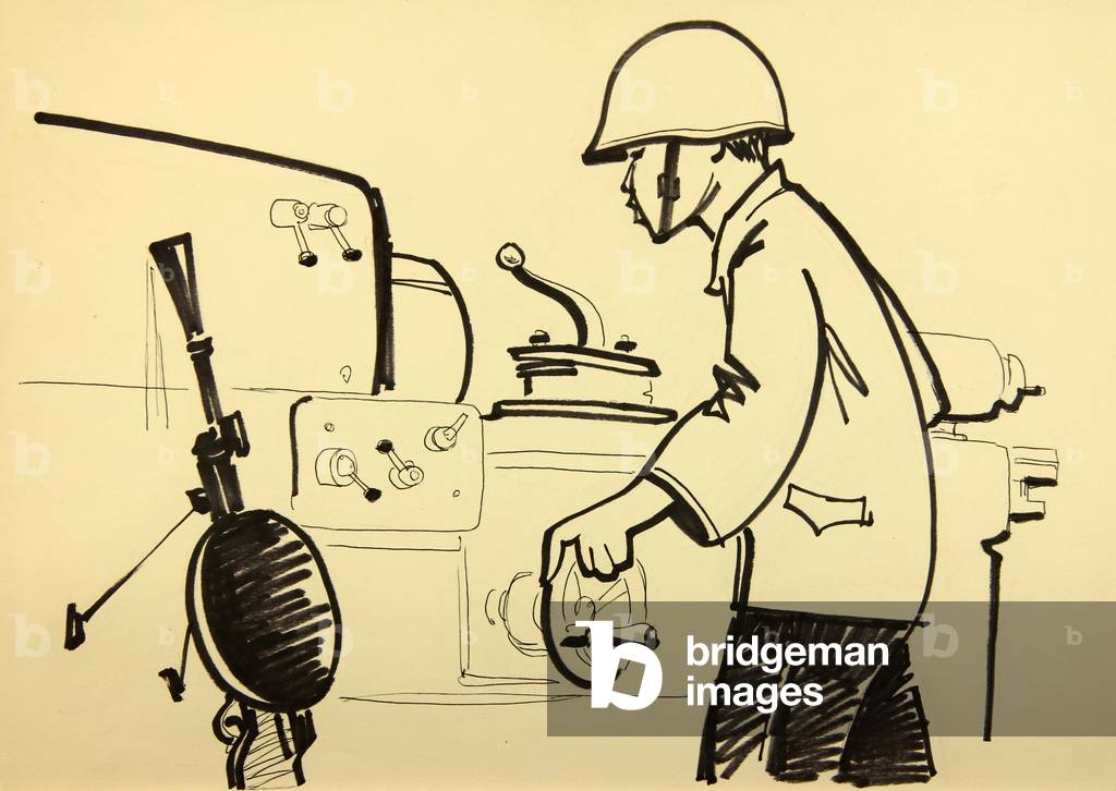 Image de Peinture représentant Canon Commander 1967 par Ruben Suryaninov, b/w