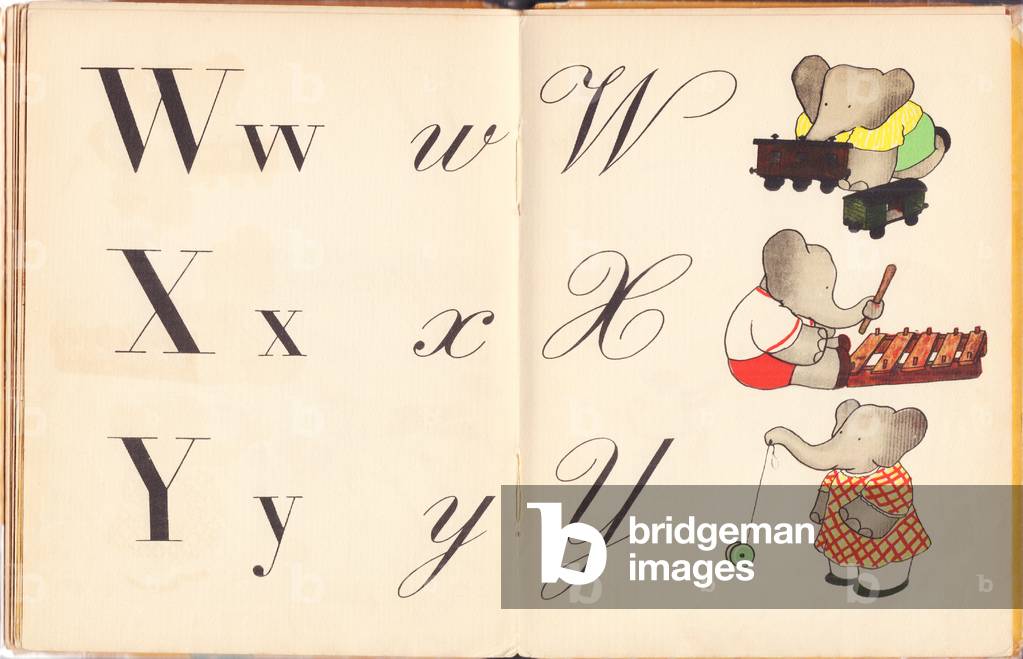 Bild von Gravur "ABC von Babar W X Y" 1934 von Jean de Brunhoff