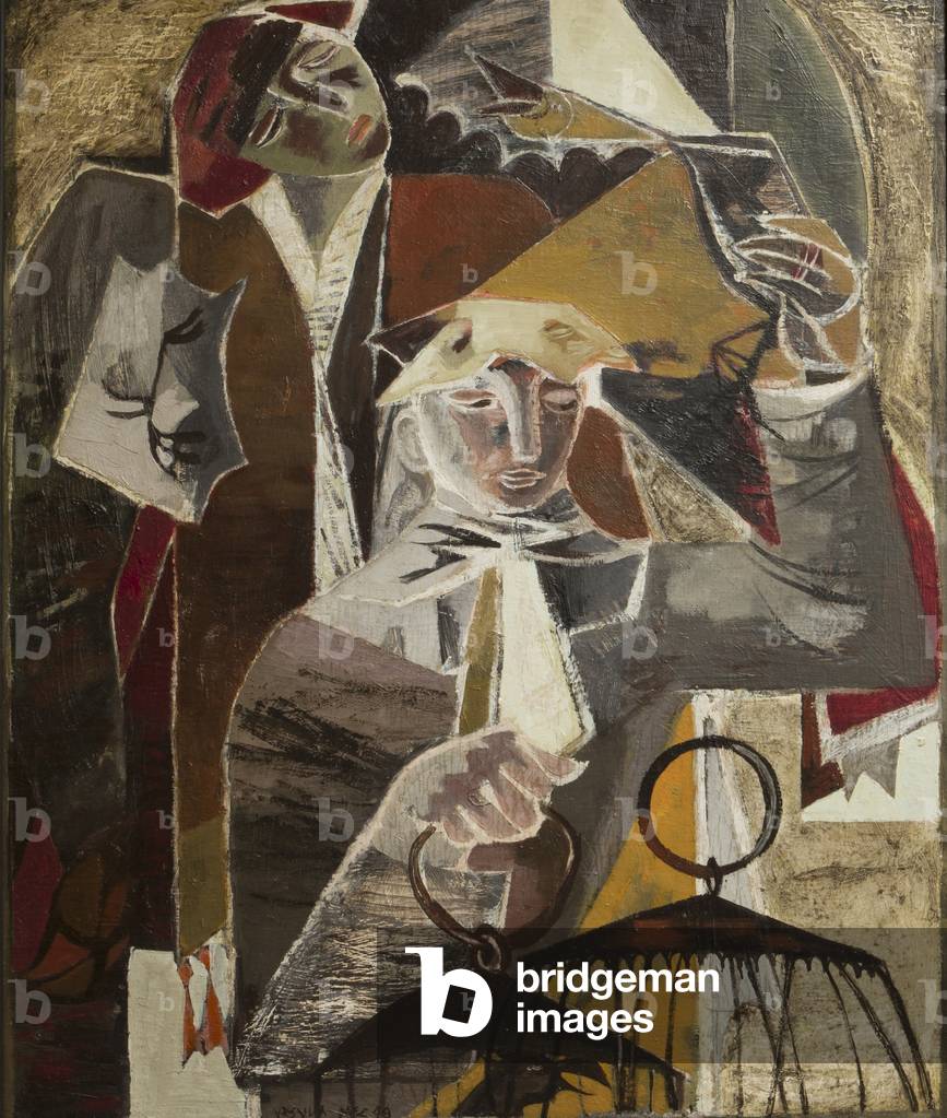 The Bird Sellers, 1940 (Öl auf Karte)