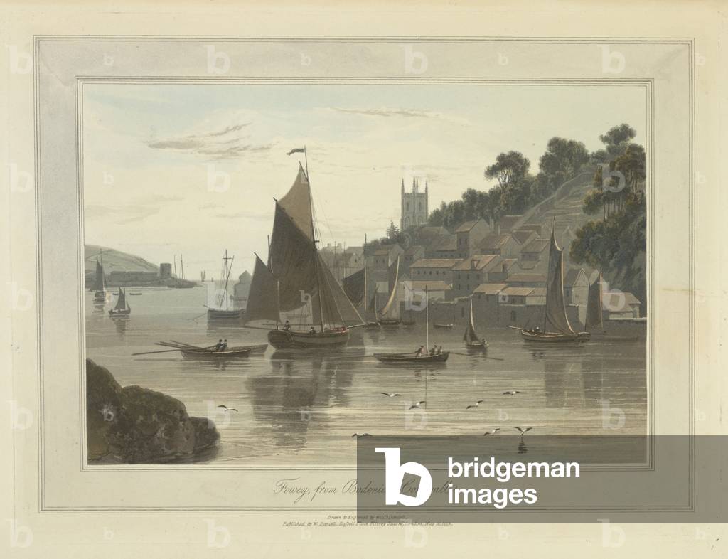 Fowey - de Bodenick. Scènes de paysage côtier autour de la Grande-Bretagne., b/w