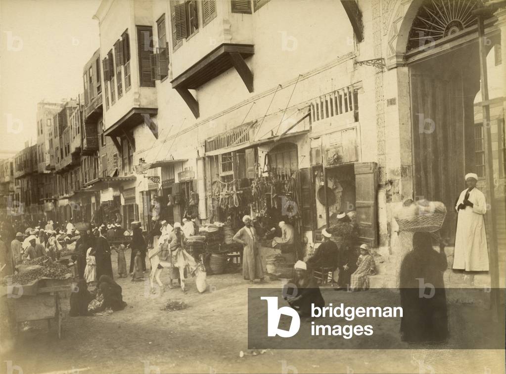 "Market and Street Scene", b/w