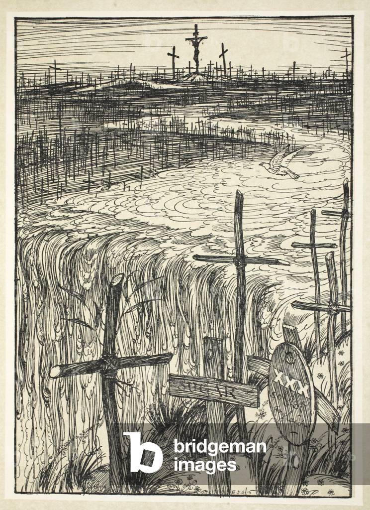 il rosso Niagara, illustrazione dal Kaiser Garland di Edmund J. Sullivan, pub. 1916 (lito)