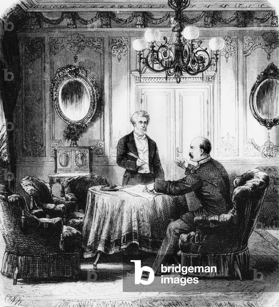 Immagine di Fotografia "Jules Favre avec Otto von Bismarck" 1871, b/w