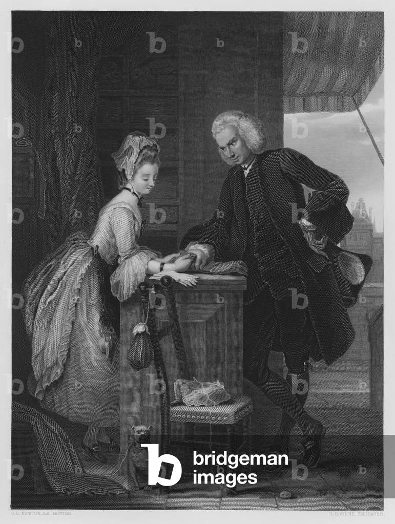 "Yorick e il Grisette" di Gilbert Stuart Newton, b/w