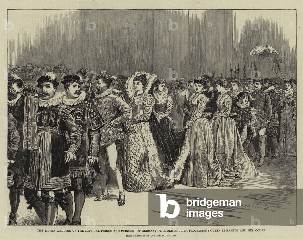 Il matrimonio d'argento del principe imperiale e principessa di Germania, il vecchio inglese processione, regi