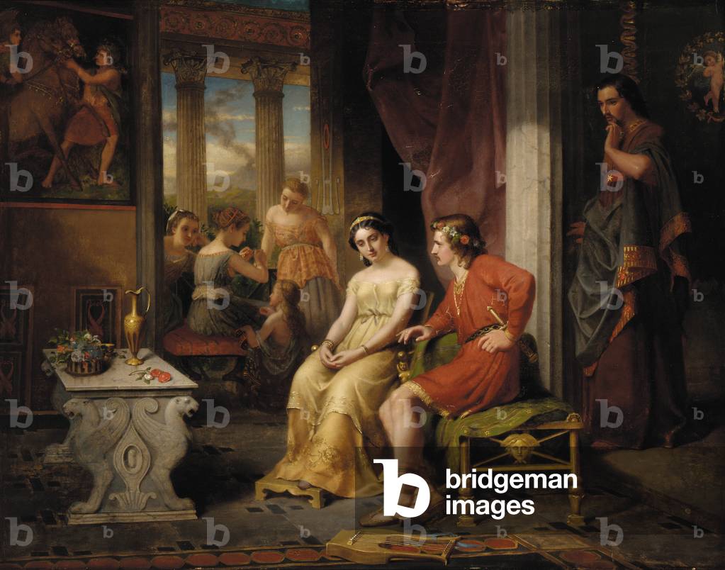 Gli ultimi giorni di Pompei: Glauco e Ione (olio su tela)