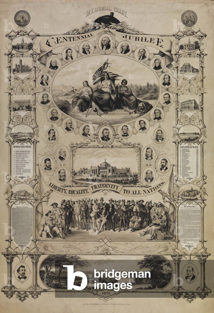 Memorial Chart Centennial Jubilee, printed by A. L. Weise, c.1876 (litho)