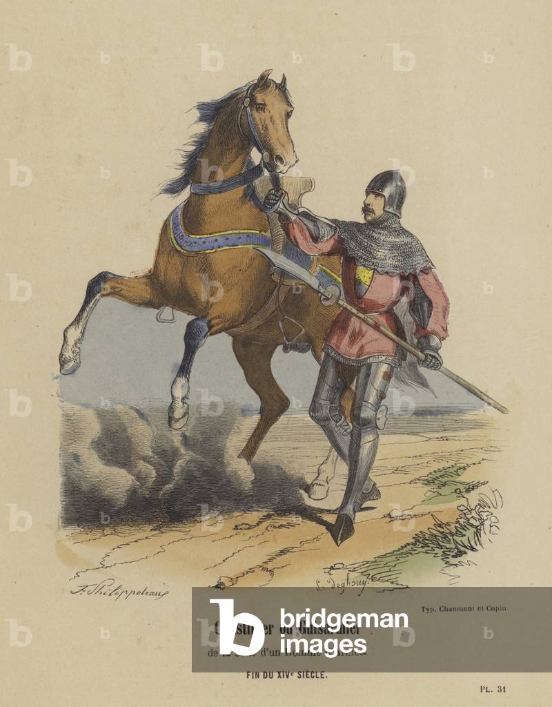 Immagine di Incisione "Coustillier ou Guisarmier de la suite d'un Homme d'Armes" 1801 di French School