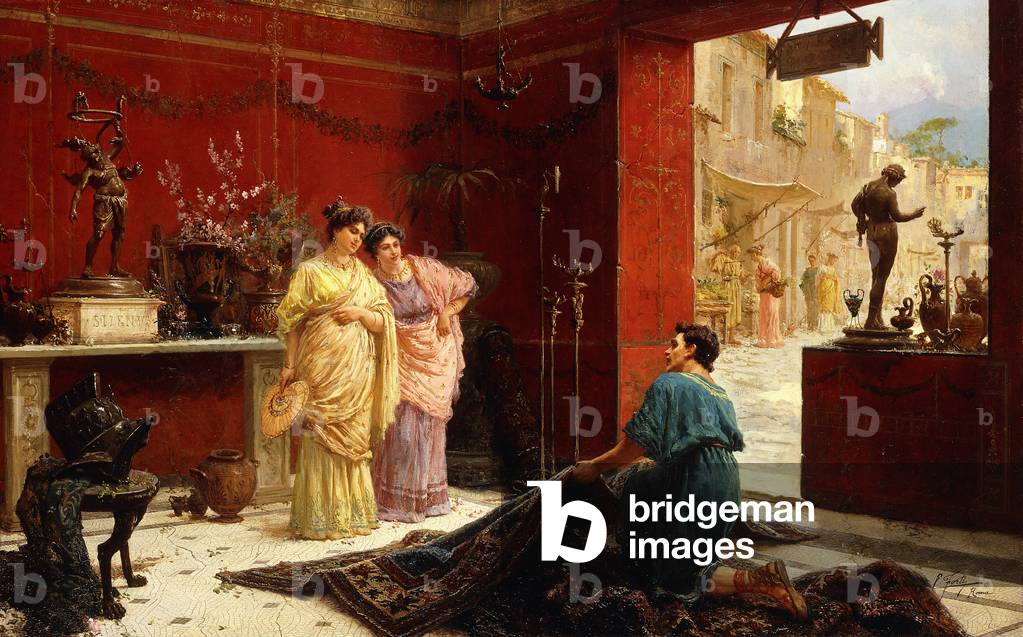 Vendere le sue merci (olio su tela)