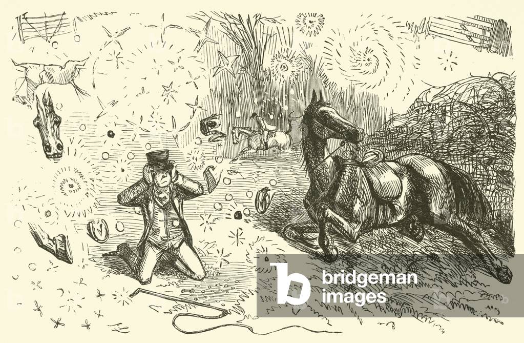 Fall while hunting (engraving)
