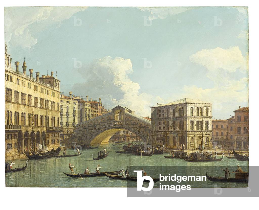 Venice, The Rialto Bridge, seen from the North, 1727 (oil on copper)