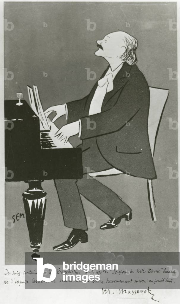 Compositore francese Jules Massenet che gioca (disegno)