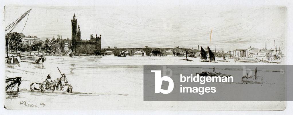 Ponte Vecchio Westminster, 1859 (acquaforte)