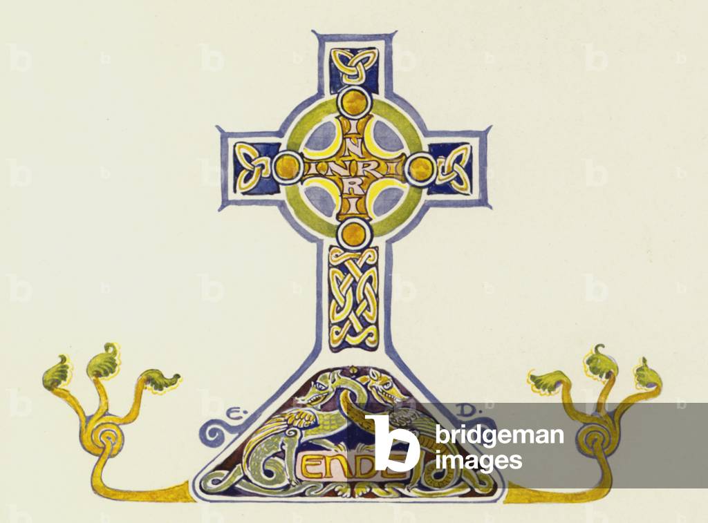 Crucifix (colour litho) by Carl Emil Doepler