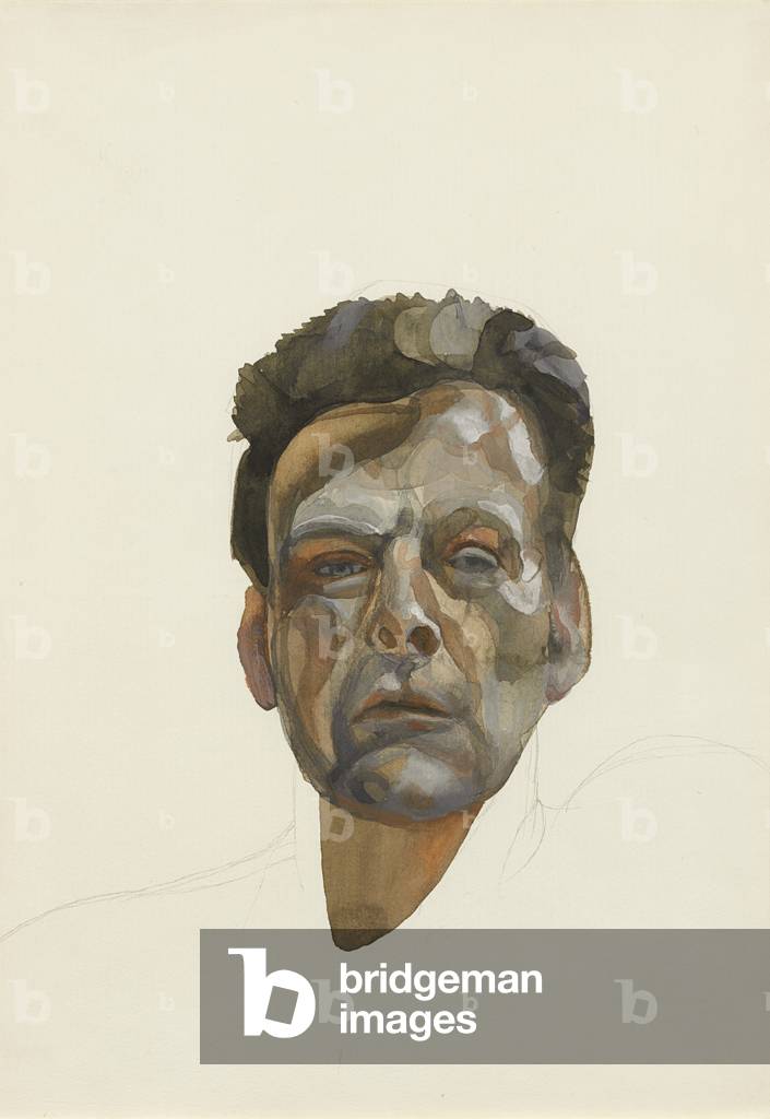 "autoritratto", 1974 di Lucian Freud, b/w