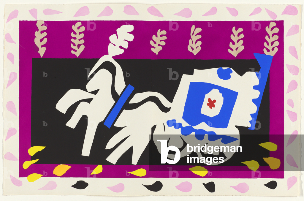 Sepoltura di Pierrot, illustrazione dal portfolio 'Jazz', 1947 (stampa a stencil a colori)