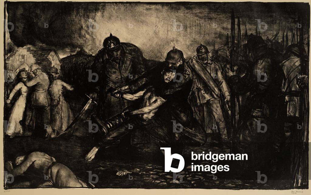 Bild von Druck "Die Deutschen kommen", 1918 von George Wesley Bellows