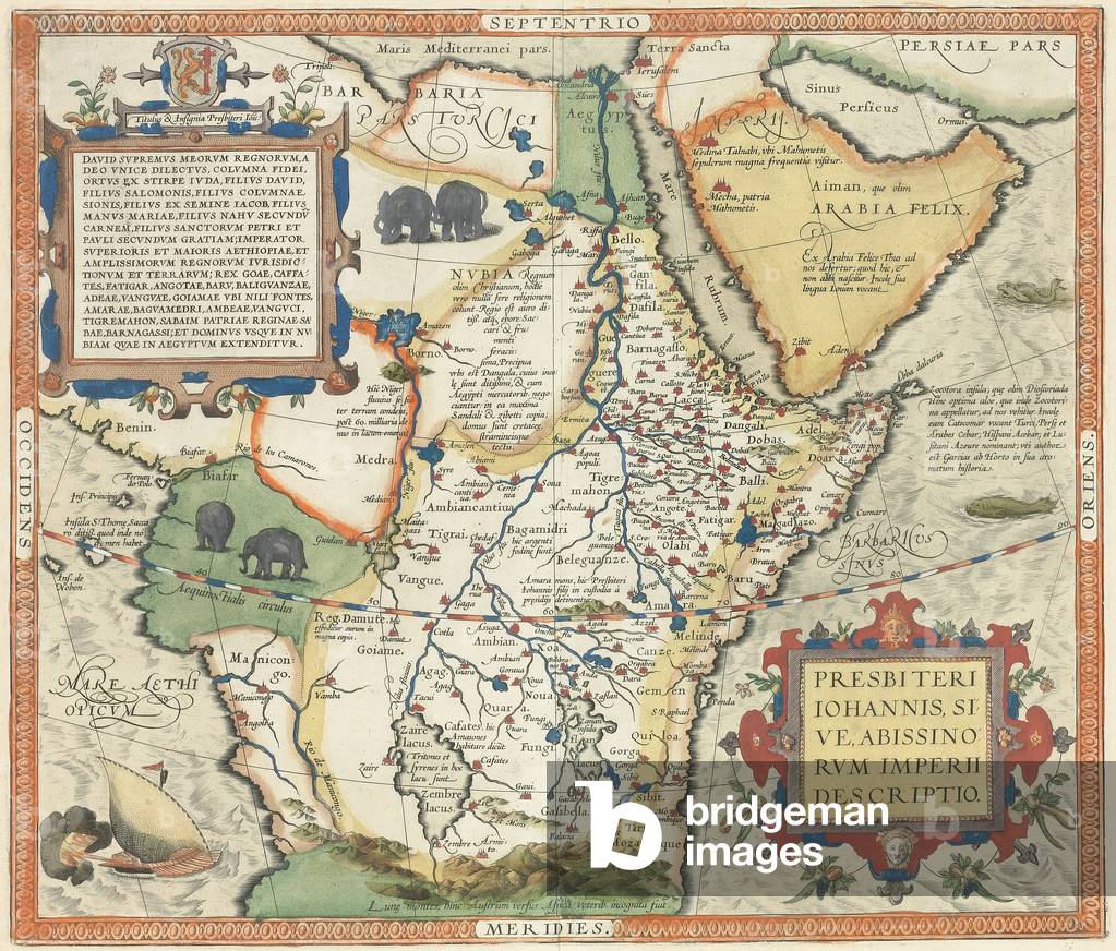 Mappa dell'Africa e della penisola arabica (incisione a mano)