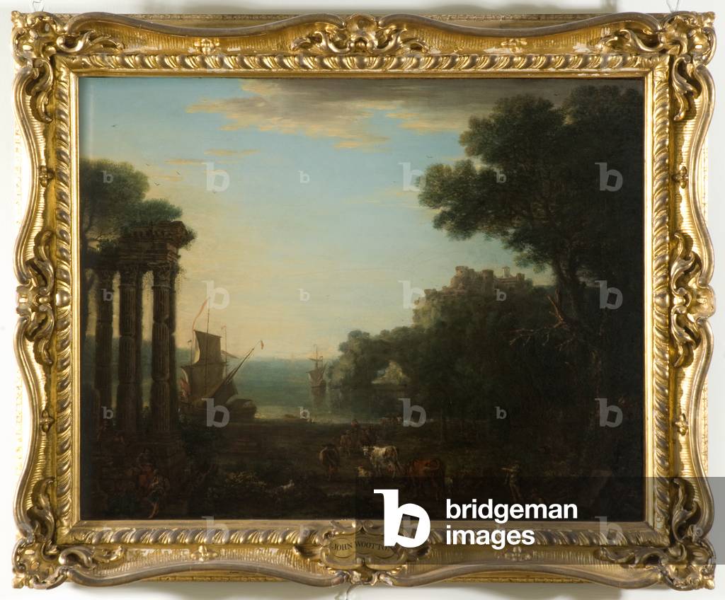 Bild von Gemälde "Eine Buchtszene mit einer Tempelruine (Öl auf Leinwand)" 1755 von John Wootton