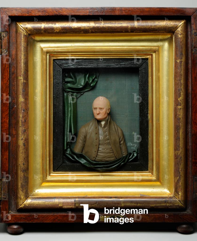 Bust of Richard Reynolds, 1810 (coloured wax & wood)