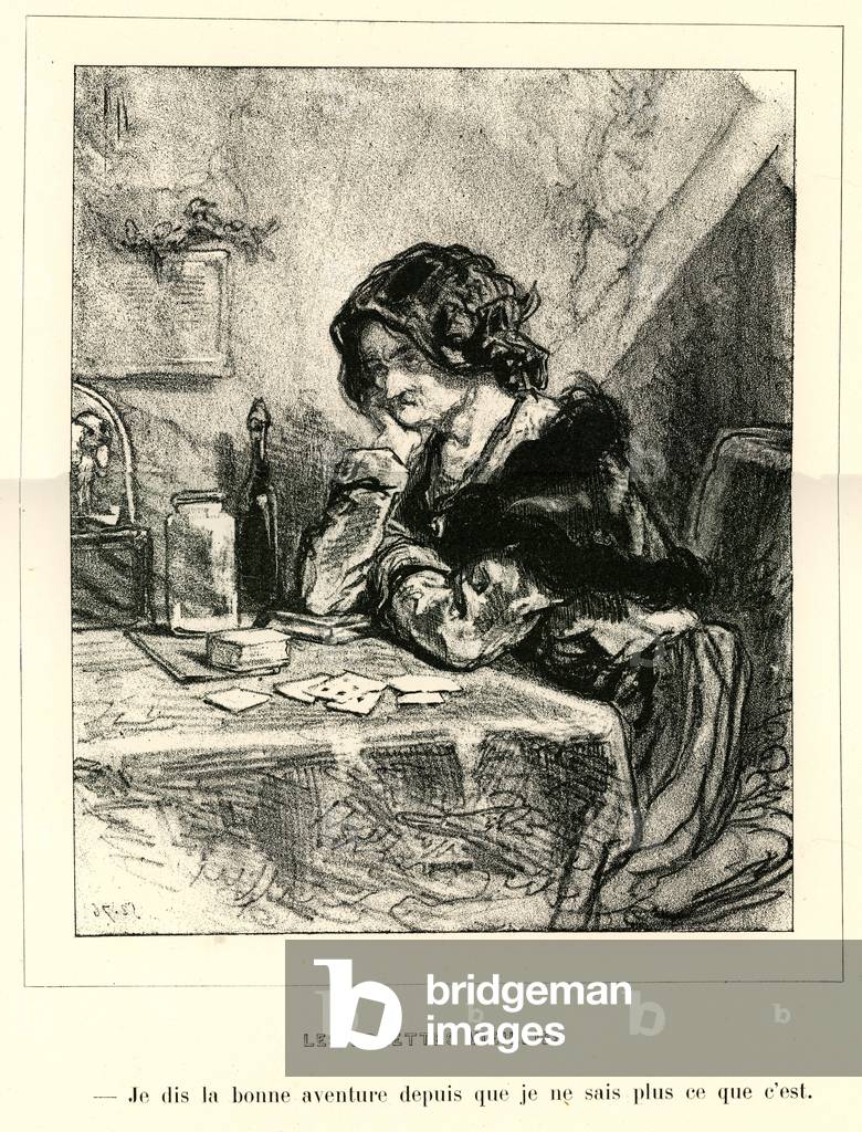 Bild von Gravur "Die betagten Loretten" 1870 von Paul Gavarni