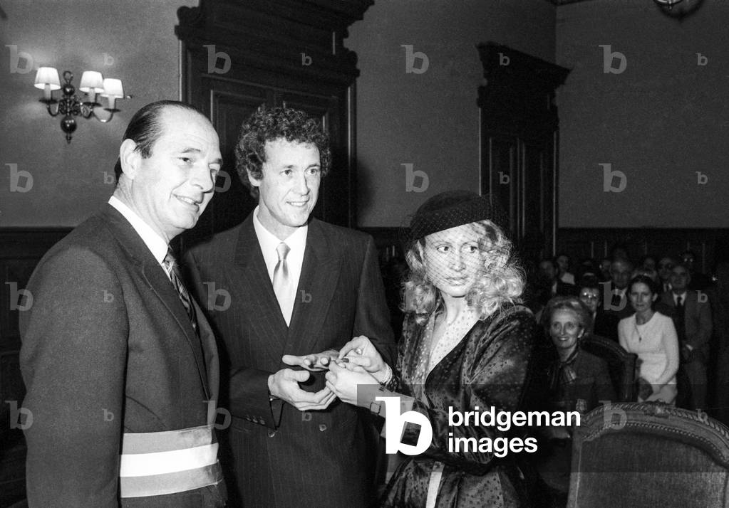 Immagine di Fotografia "Matrimonio di Guy Drut e Veronique Hardy di Jacques Chirac" 1984 di Giovanni Coruzzi, 