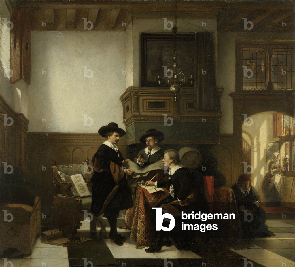 Bild von Gemälde "Die Syndikus der Leidener Saaihal" 1866 von Johannes Stroebel