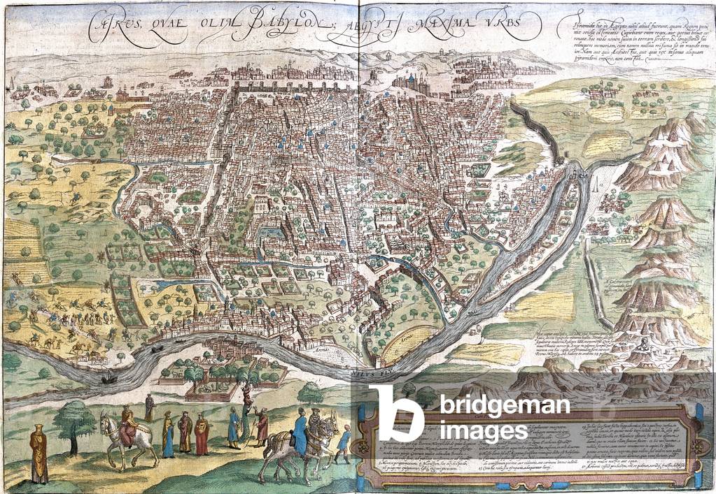 Image of Map & plan depicting Cairo 1572 by Franz Braun
