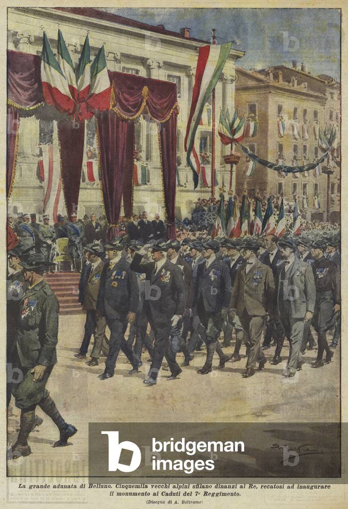 "Die große Belluno-Versammlung (Colour Litho)" von Achille Beltrame