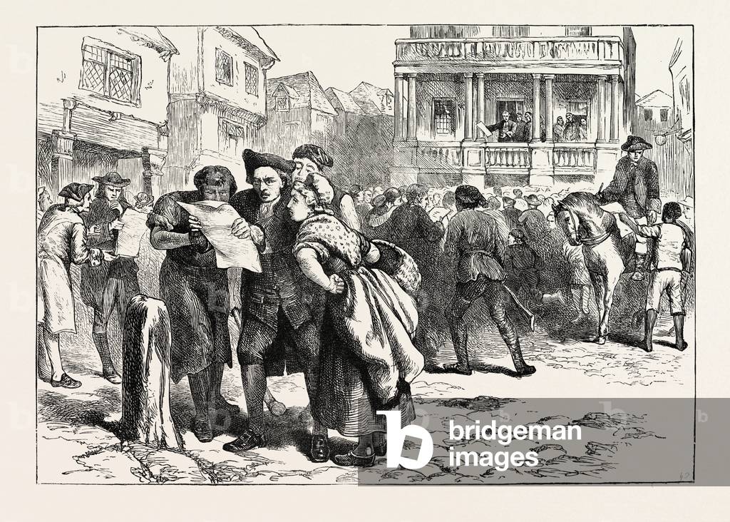 Immagine di Incisione "Bostonians Reading the Stamp Act" 1870 di American School